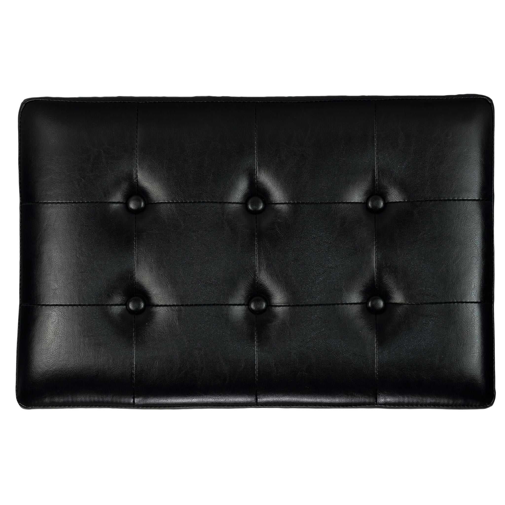 Kayla Traditional X Bench Ottoman in Vinyl with Nailhead Trim, Black