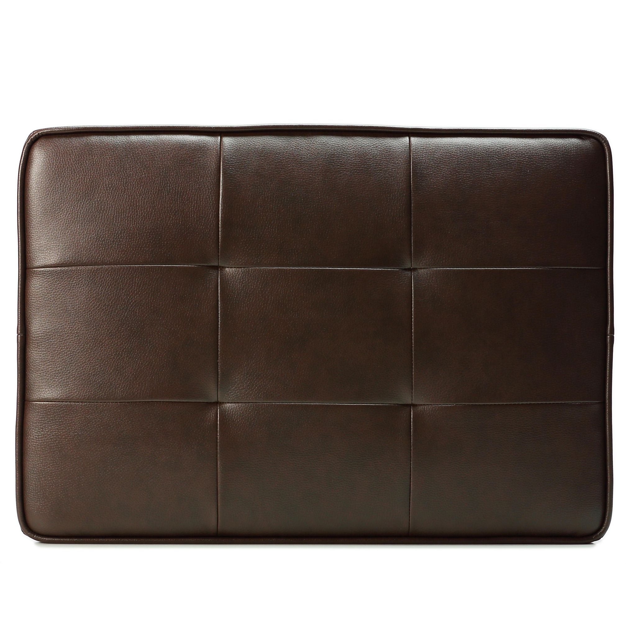 Ari Brown X Bench Ottoman in Bonded Leather with Dark Cappuccino Wood Legs