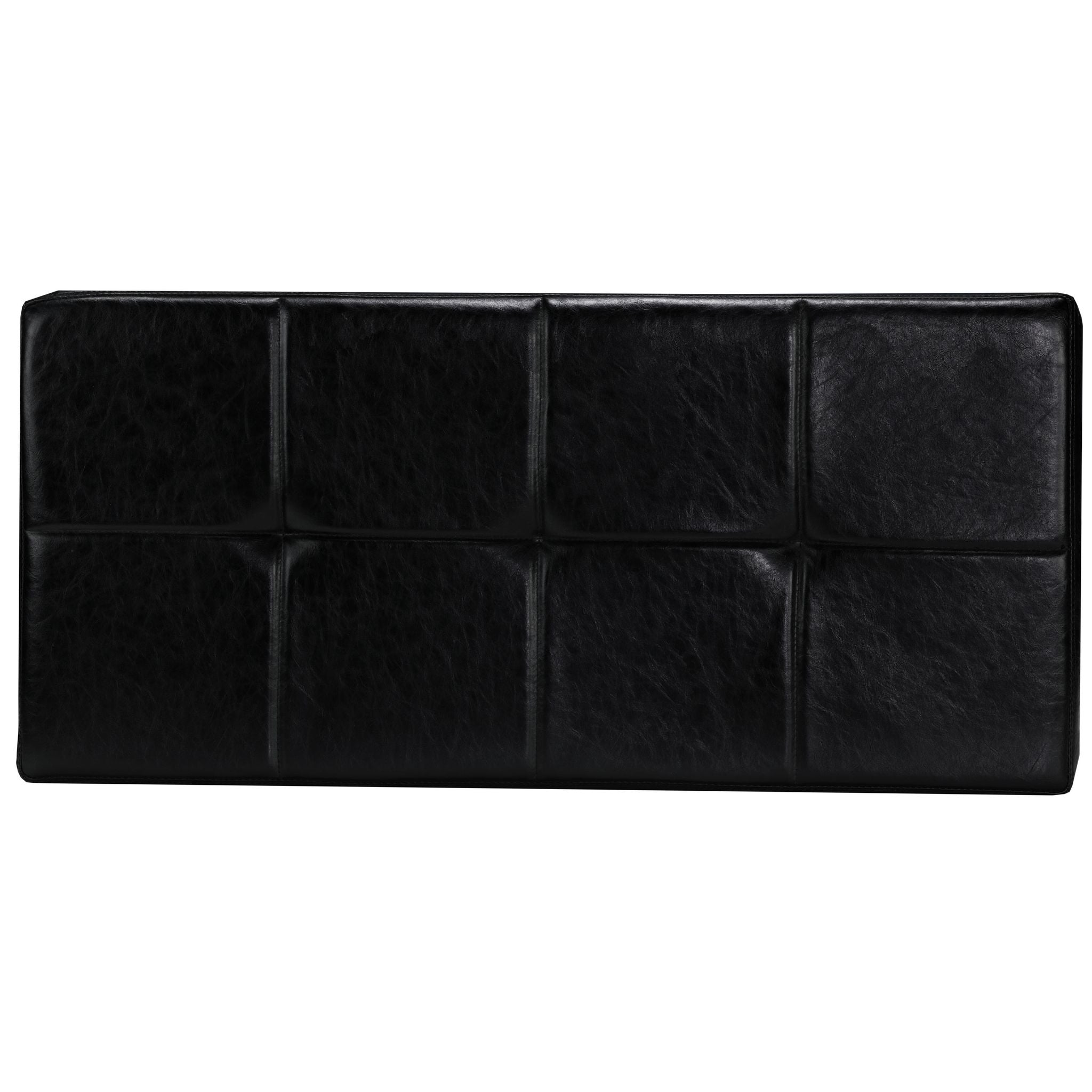 Zio Contemporary Metal Entryway X- Bench in Leather like Vinyl, Black