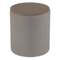 Vancouver Round Storage Ottoman with Wood Top