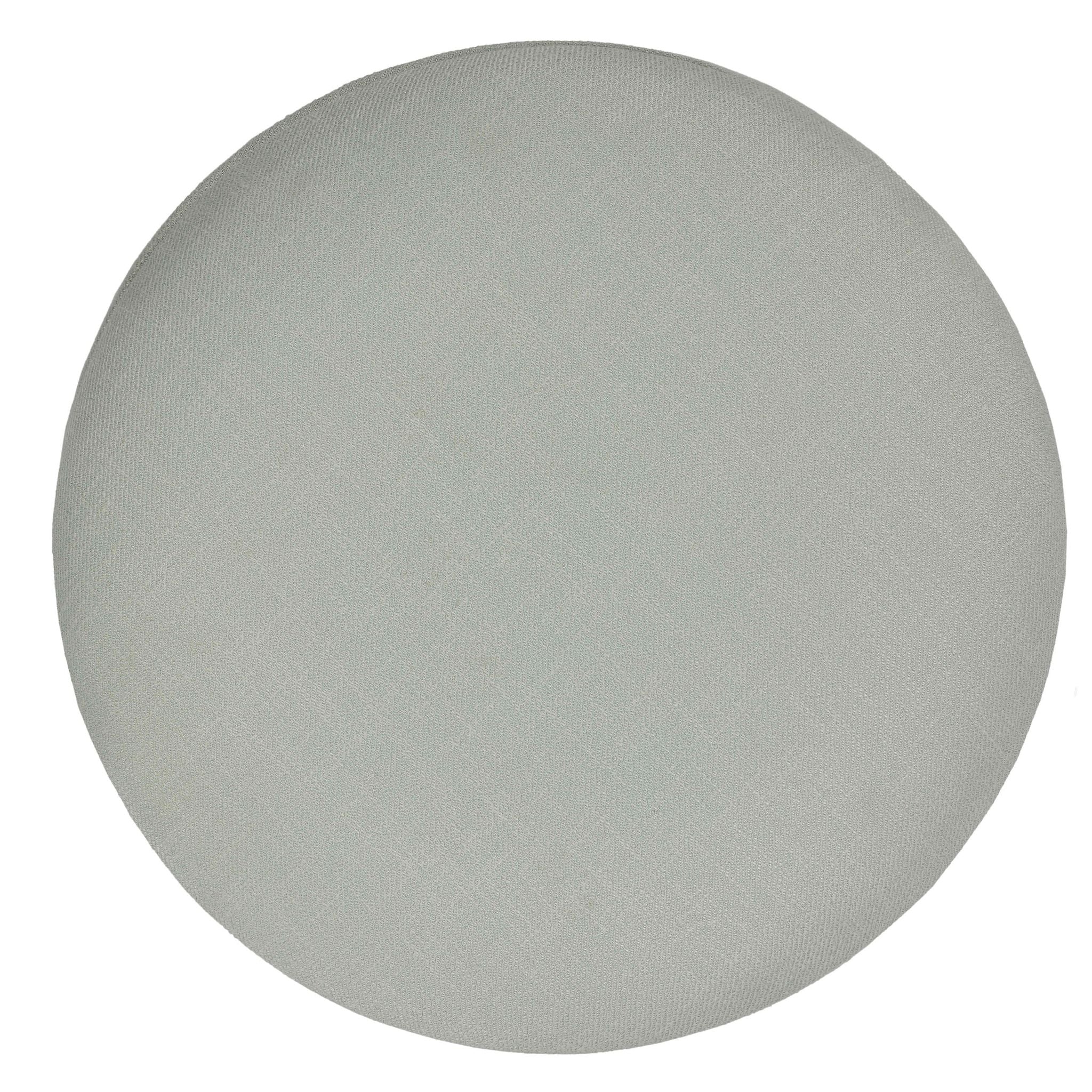 Hosta 19" Round Storage Ottoman in Light Beige Linen