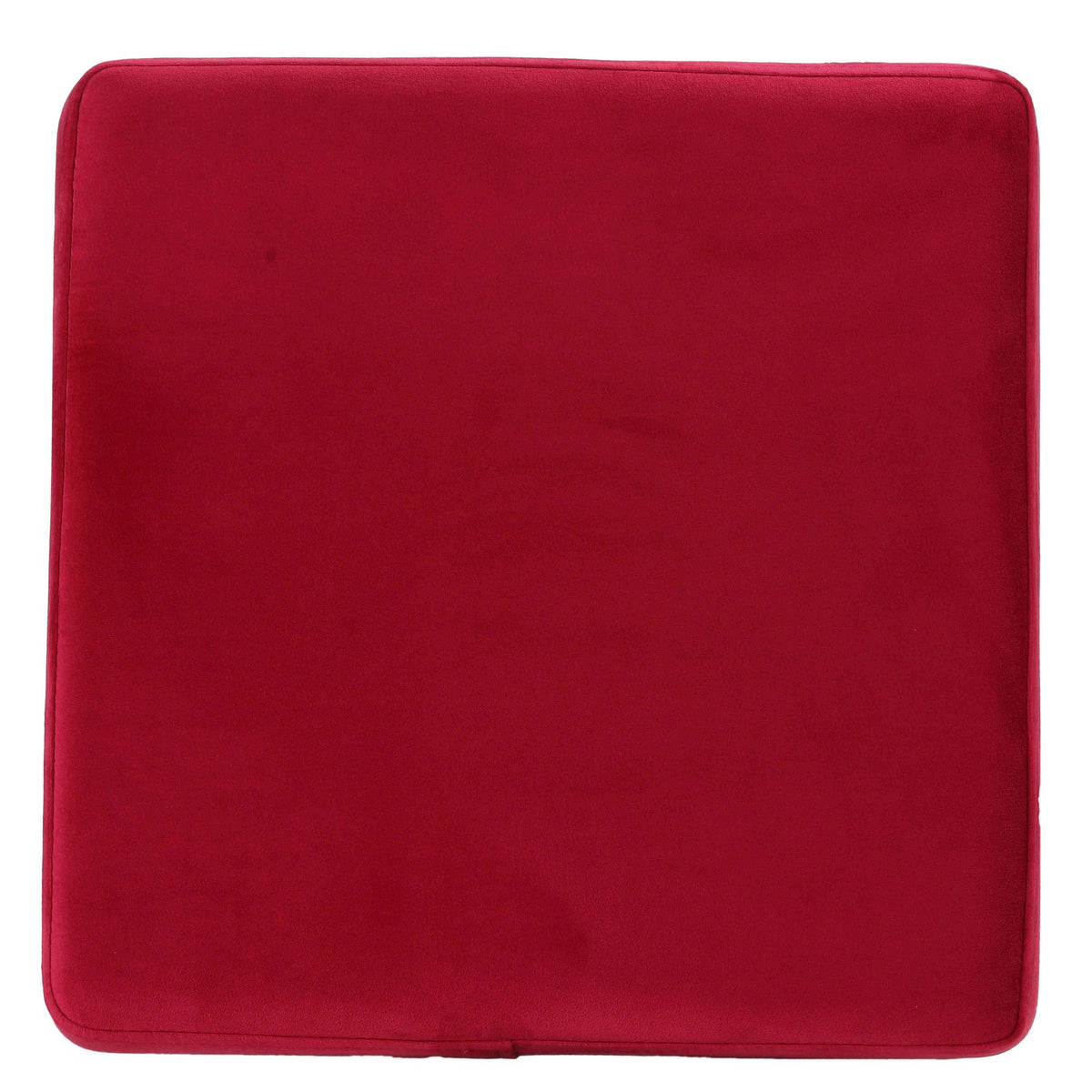 Dover Square Ottoman in Pink Velvet, Brushed Gold