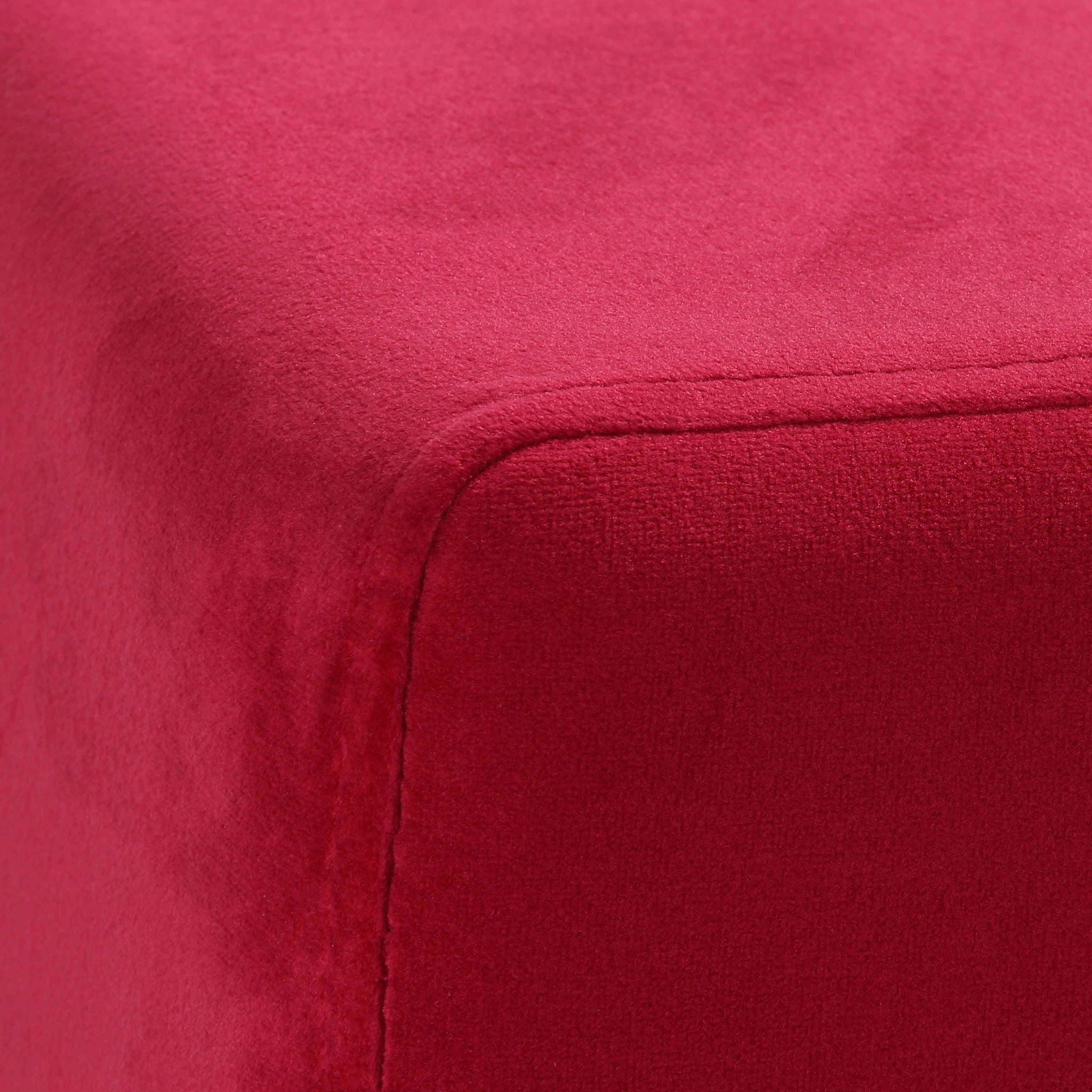Dover Square Ottoman in Pink Velvet, Brushed Gold