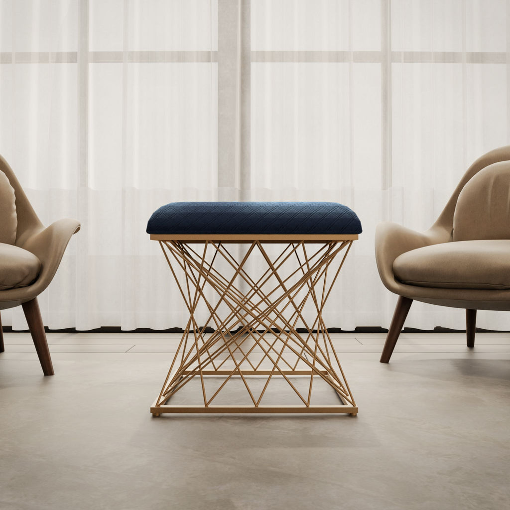 Lillia Square Ottoman, Navy