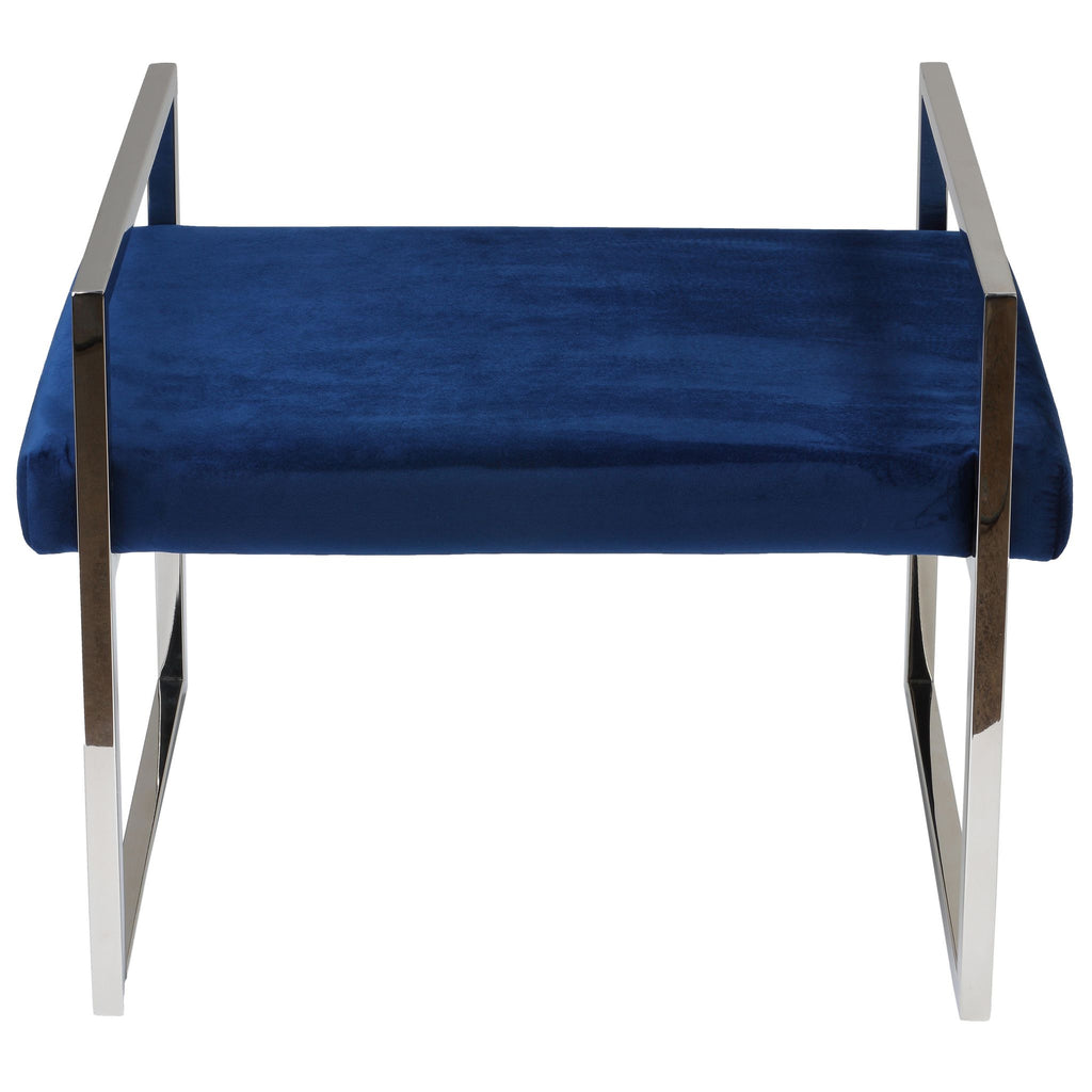Anna Contemporary Velvet Bench, Blue