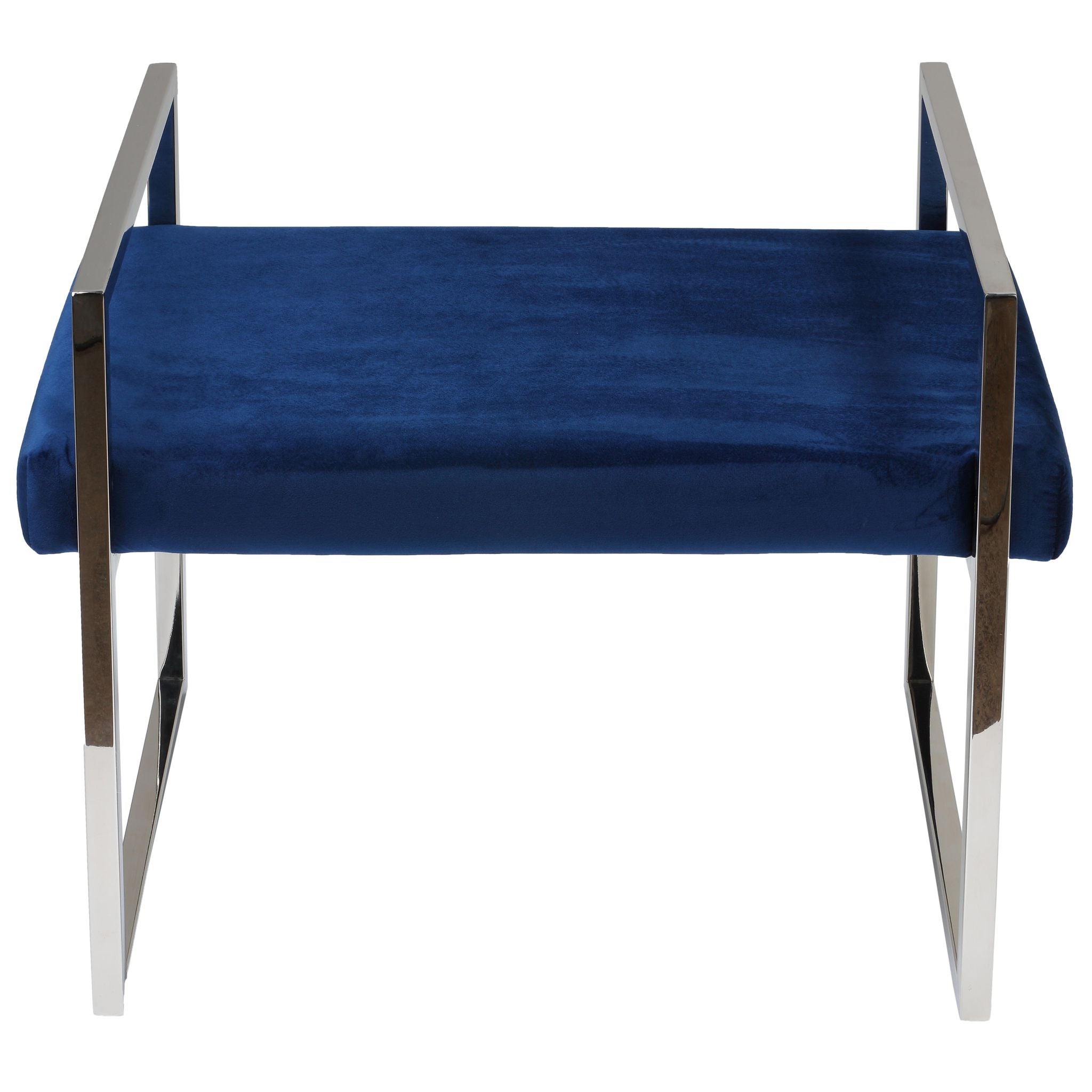 Anna Contemporary Velvet Bench, Blue