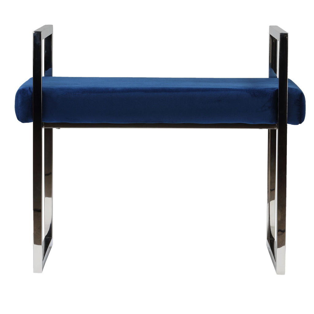 Anna Contemporary Velvet Bench, Blue