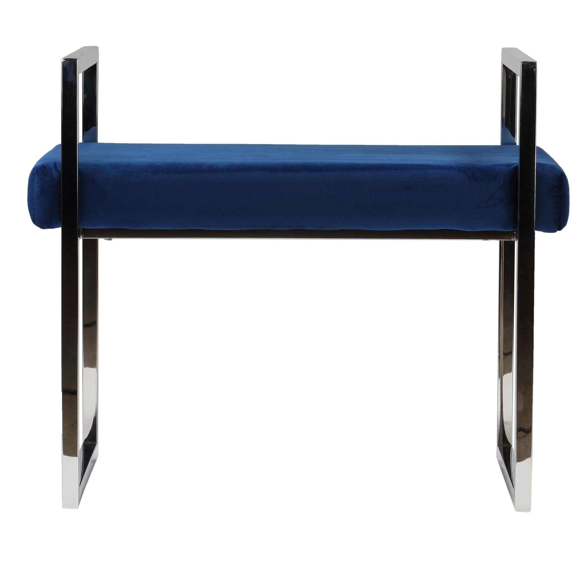 Anna Contemporary Velvet Bench, Blue
