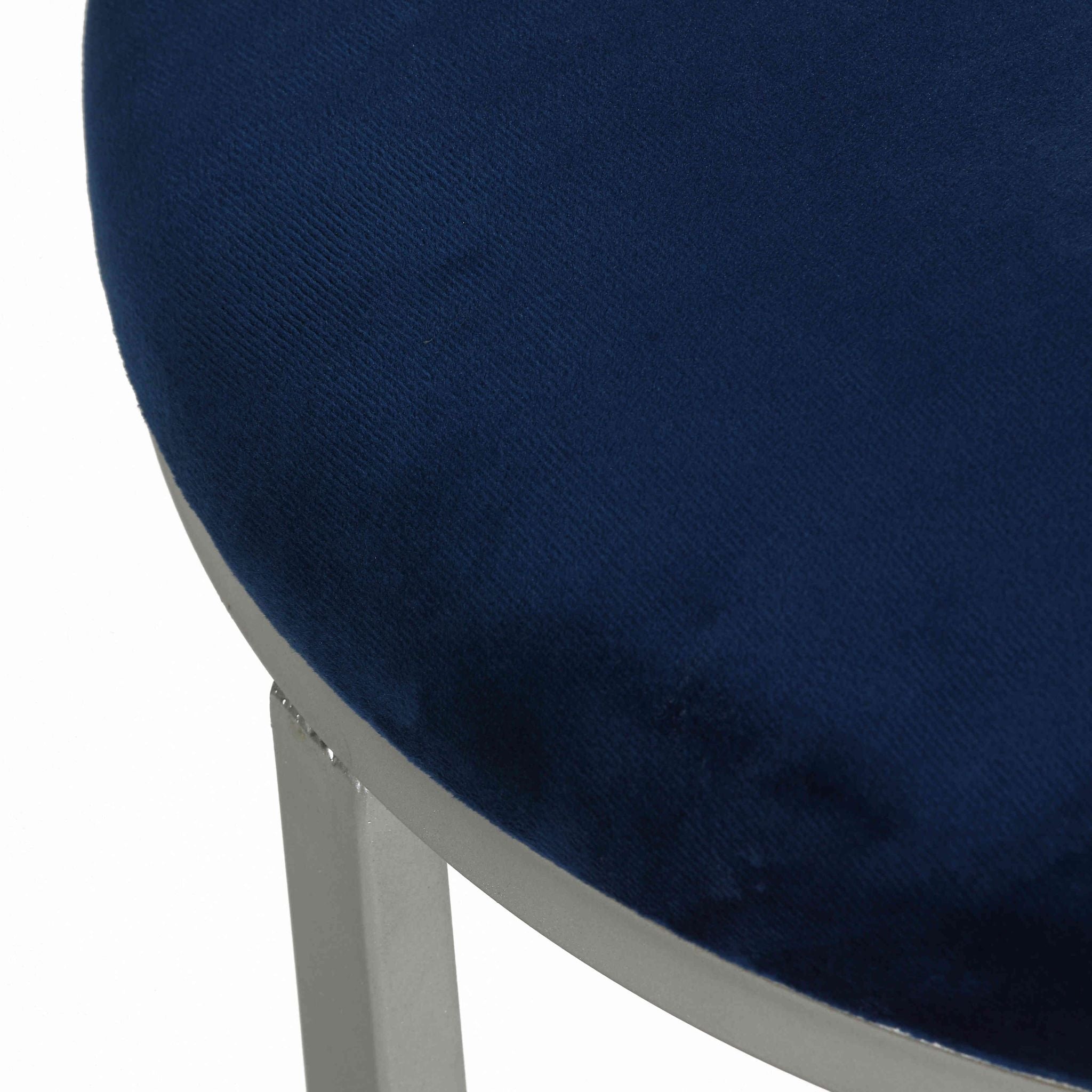 Samiya Round Ottoman Footstool, Navy