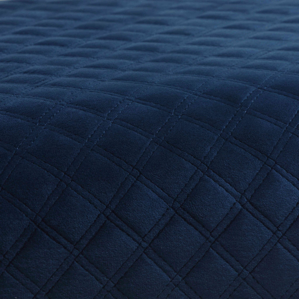 Danica Bench Ottoman, Navy Blue and Gold