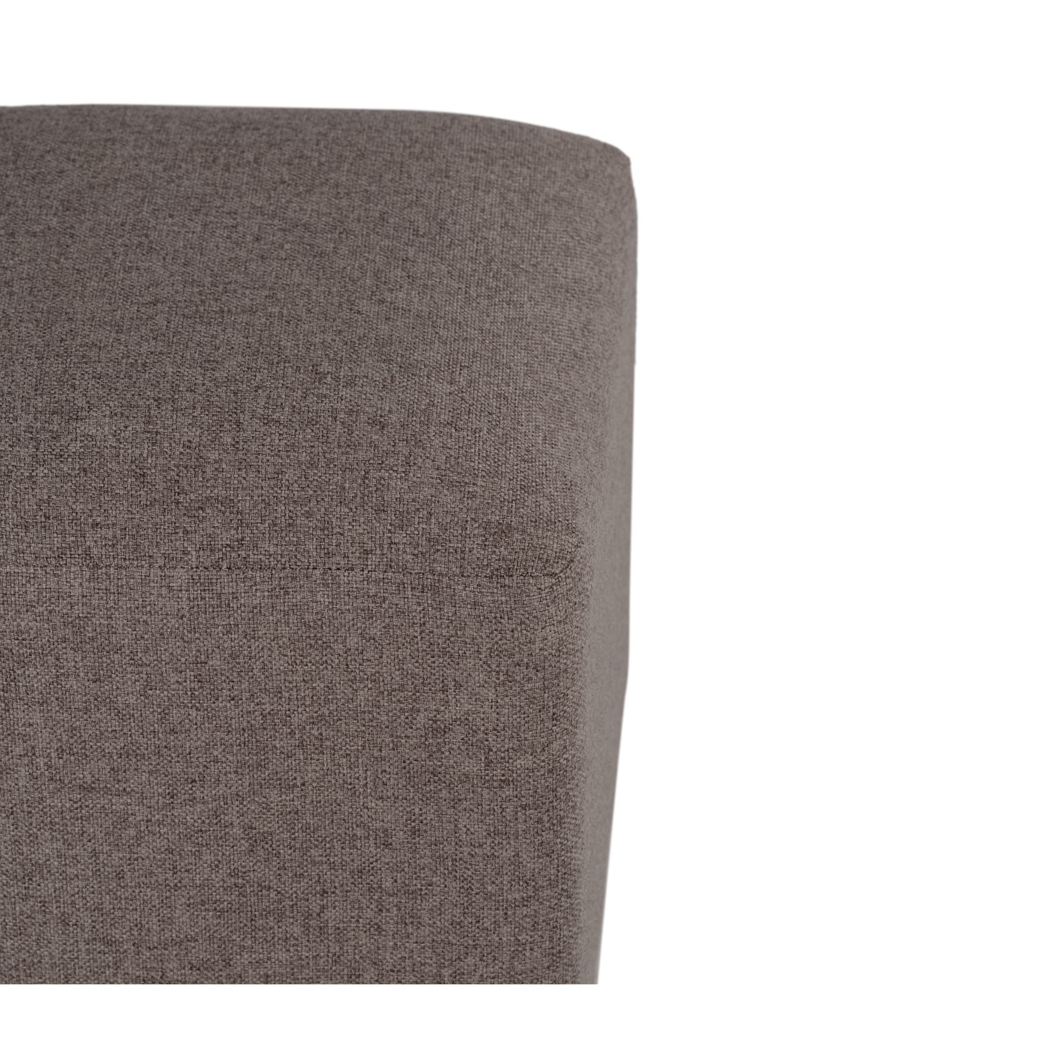 Cuba Square Ottoman, Taupe Fabric with Wood Legs