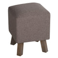 Cuba Square Ottoman, Taupe Fabric with Wood Legs