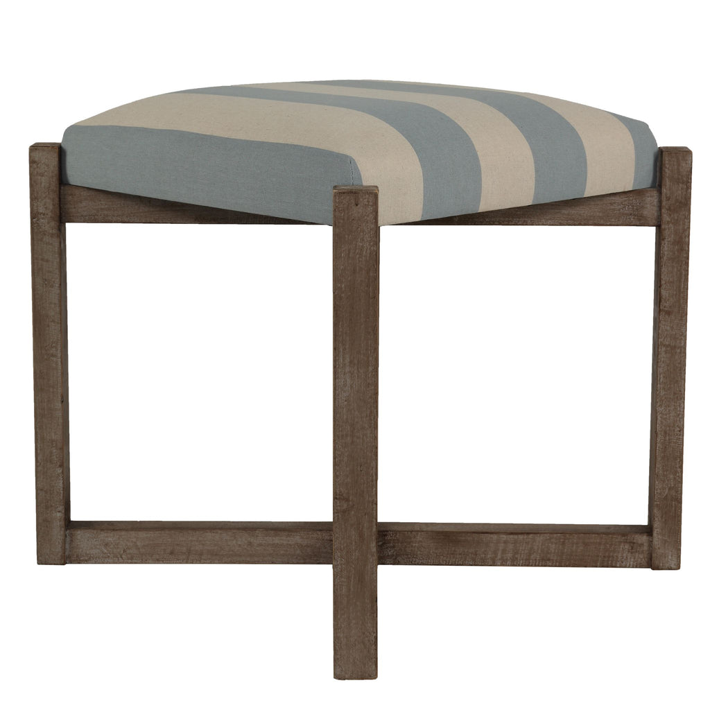Monboy Square Ottoman 20" Height, Blue and White Striped