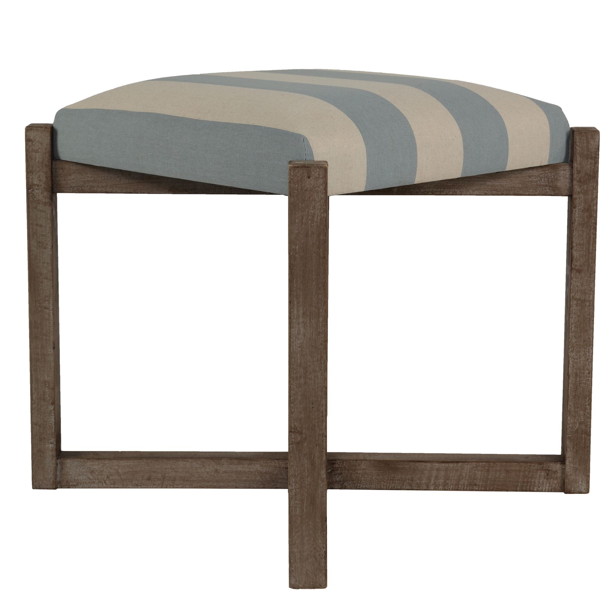Monboy Square Ottoman 20" Height, Blue and White Striped
