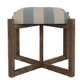 Monboy Square Ottoman 20" Height, Blue and White Striped