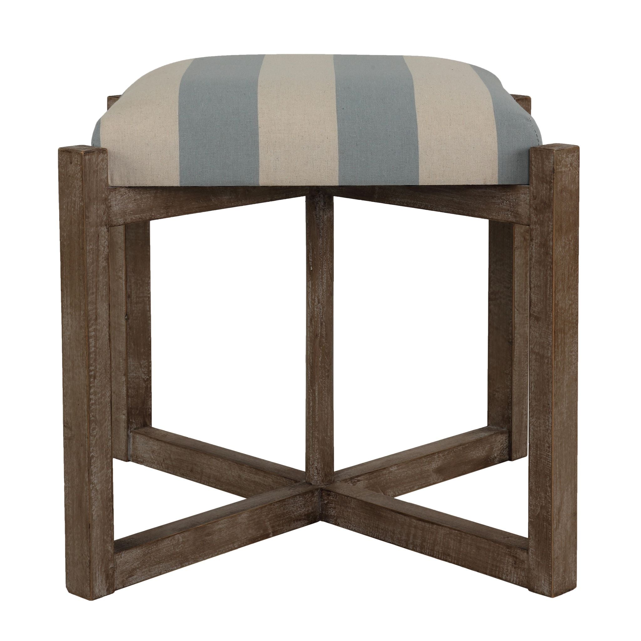 Monboy Square Ottoman 20" Height, Blue and White Striped