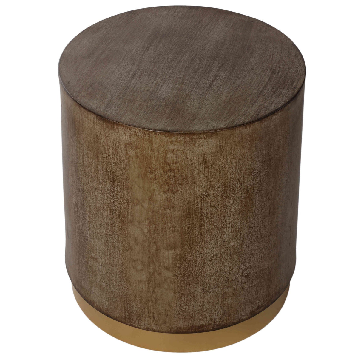 Tunbridge Round Wooden End Table Ottoman