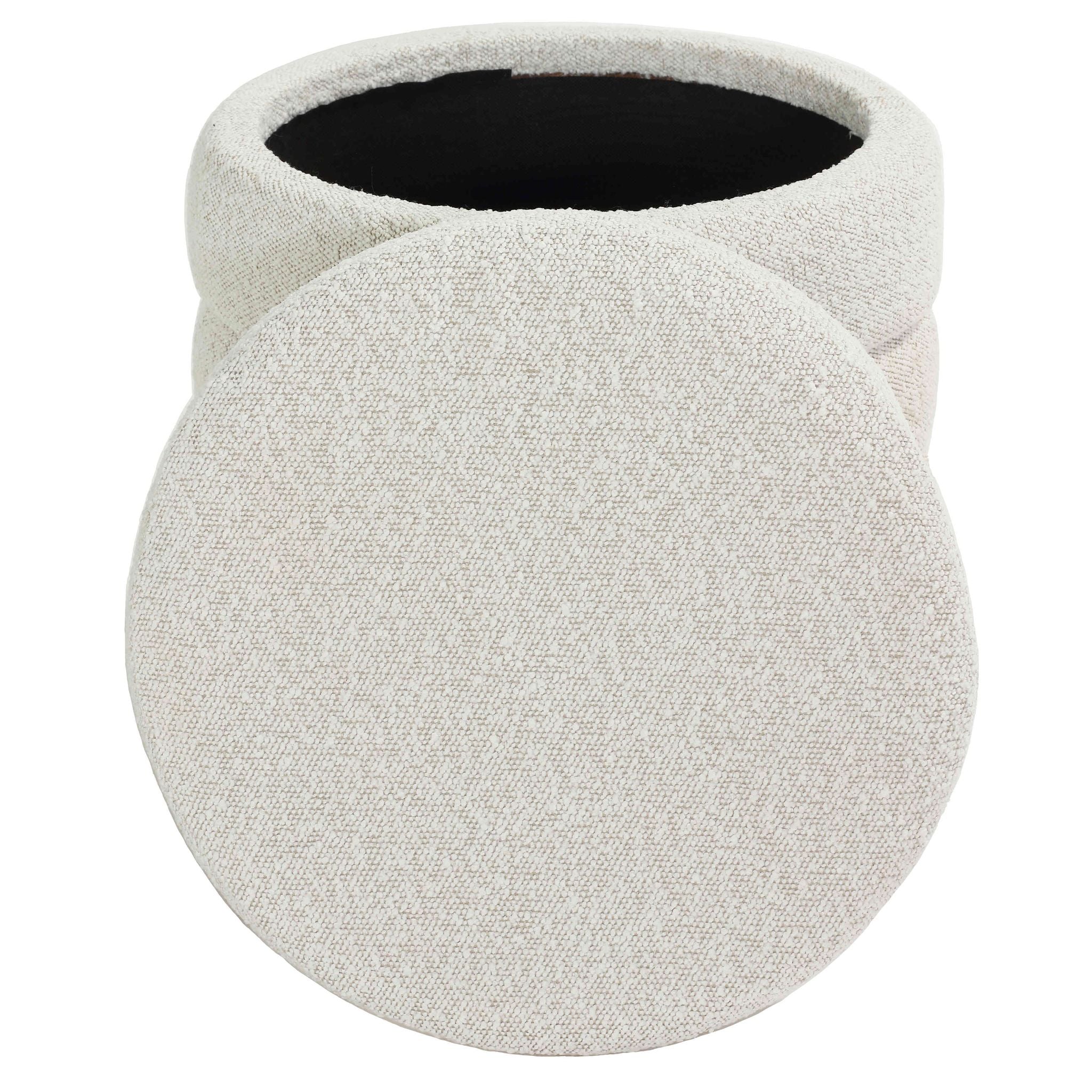 Morcant Cylindrical Storage Ottoman, Light Grey