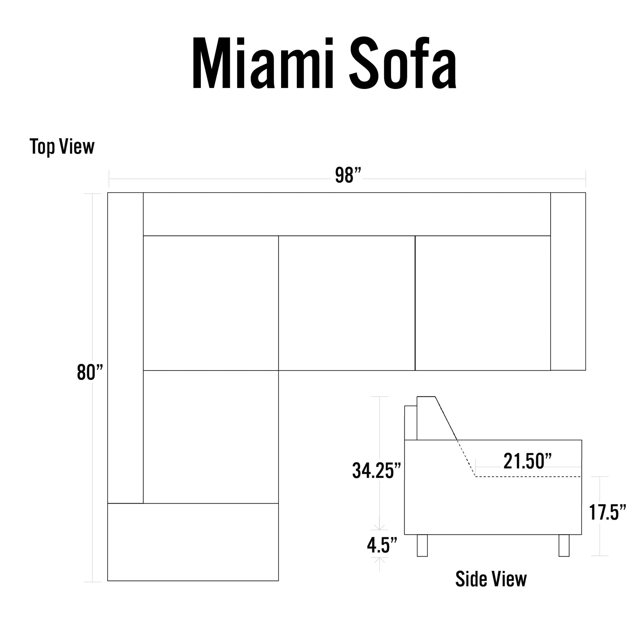 Cortesi Home Contemporary  Miami Genuine Leather Sectional Sofa with Left Facing Chaise Lounge, Off White 80"x98"