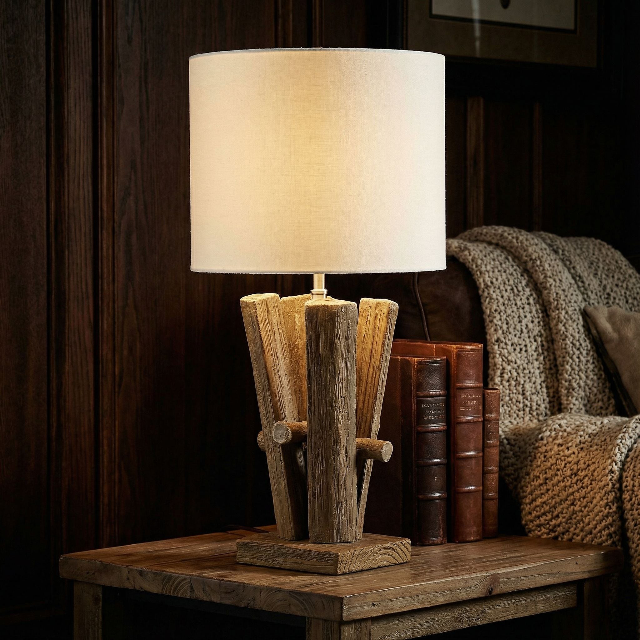 Yellowstone Table Lamp with a Cream Shade