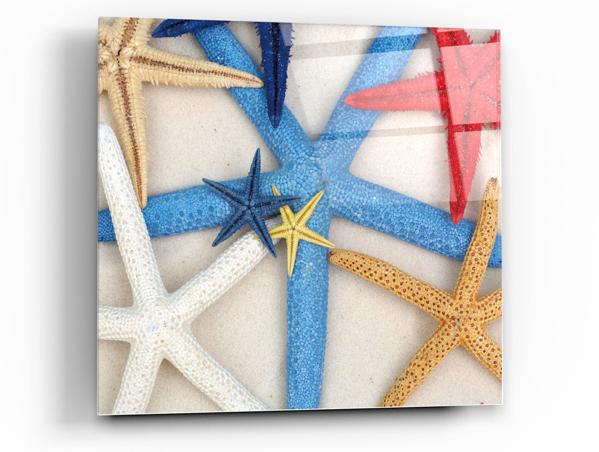 Starfish Wishes Tempered Glass Wall Art, 12" x 12" (Set of 2)