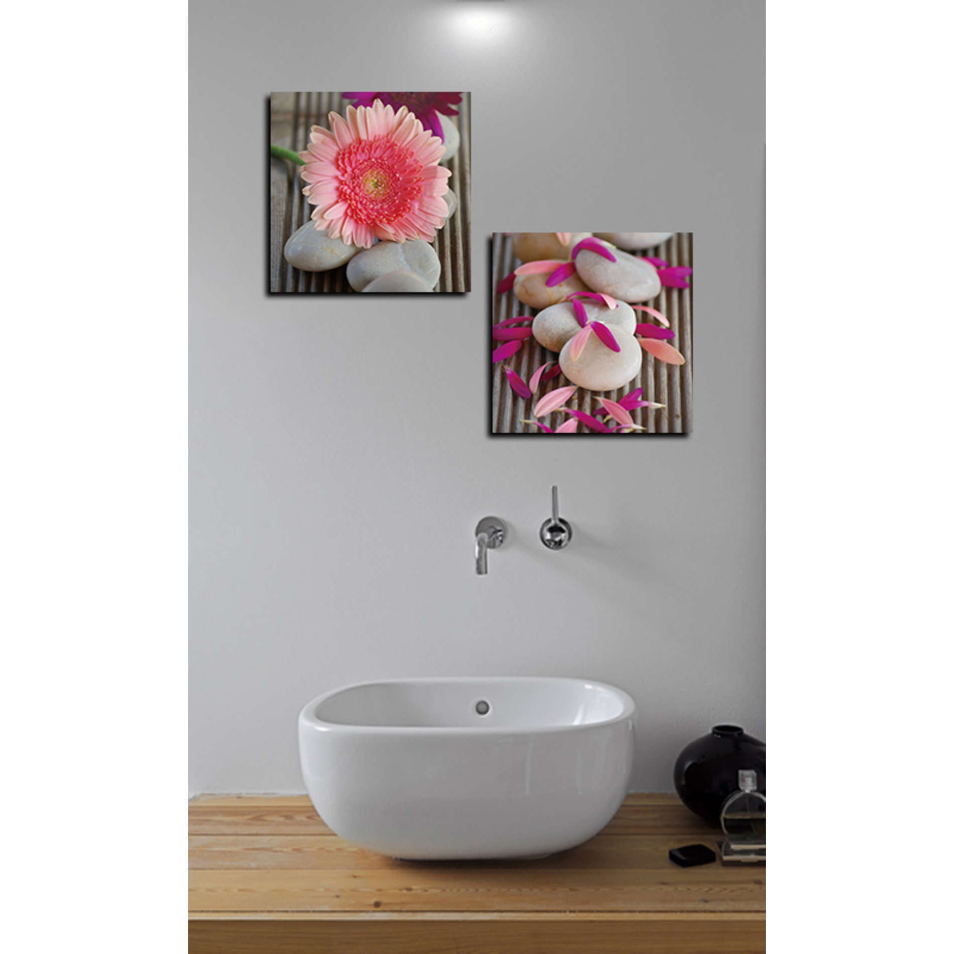 Beauty in Bloom Tempered Glass Wall Art, 12" x 12" (Matching set of 2)