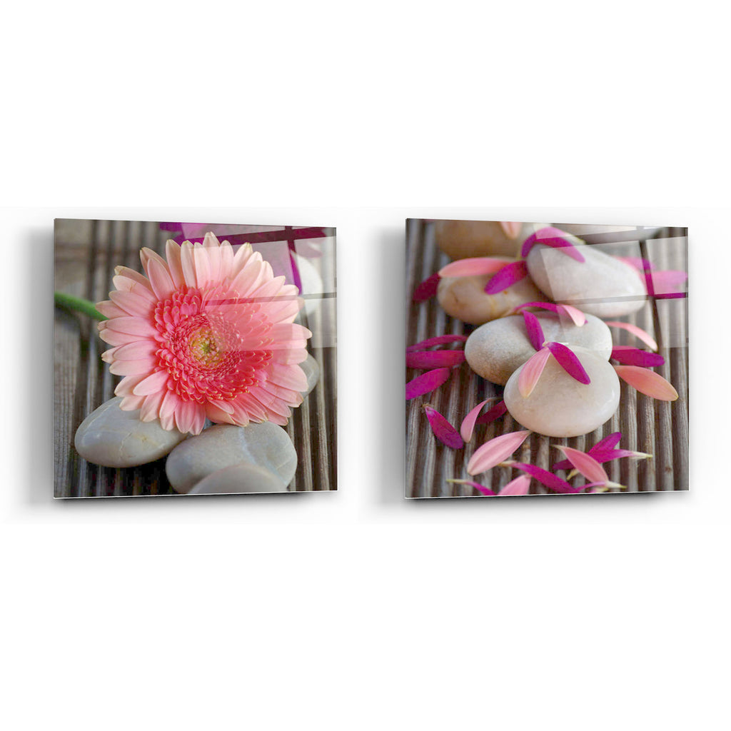 Beauty in Bloom Tempered Glass Wall Art, 12" x 12" (Matching set of 2)
