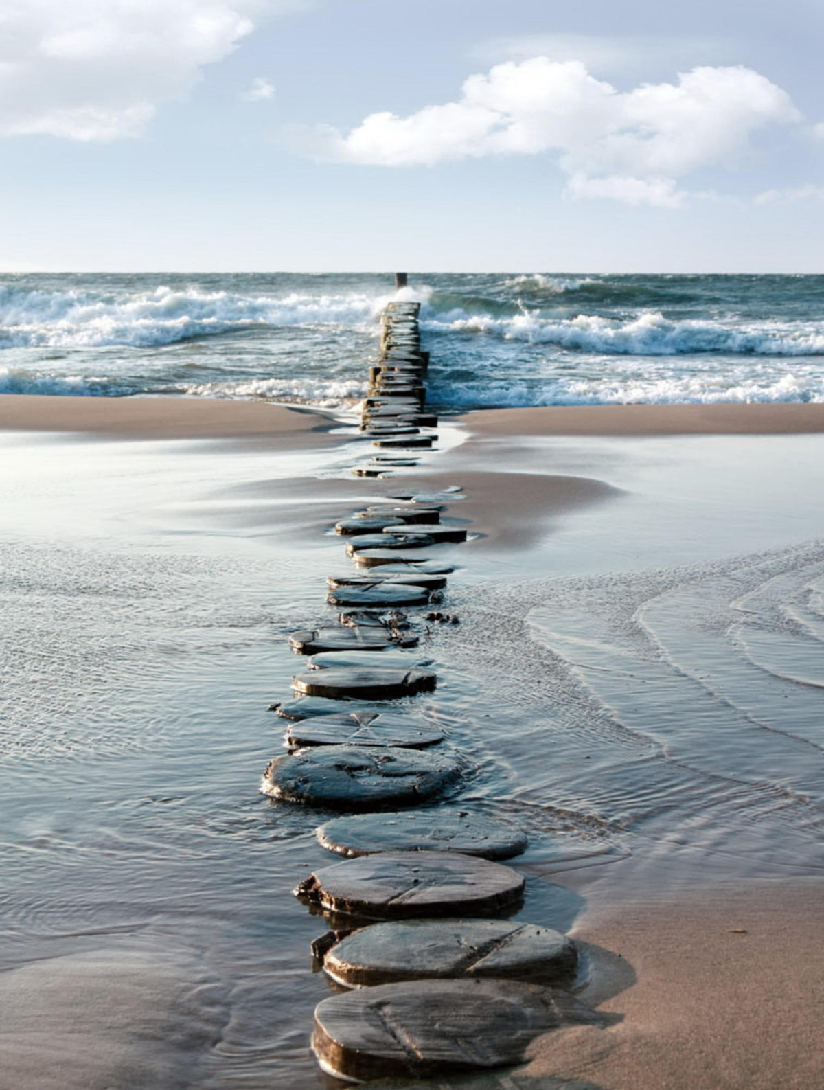 Stepping Stone Tempered Glass Wall Art, 12" x 16"