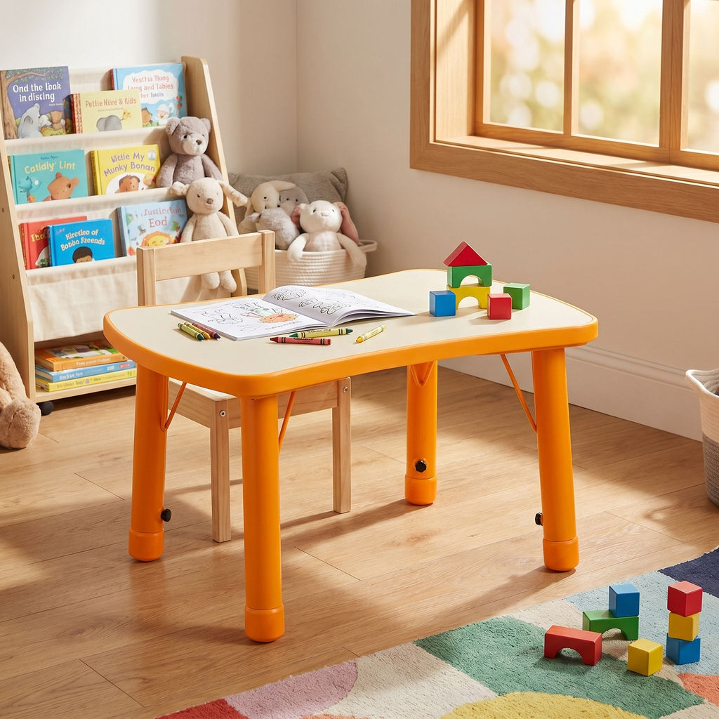Cozy4Kids Adjustable Soap Shaped Plastic Activity Kids DeskTable, Orange
