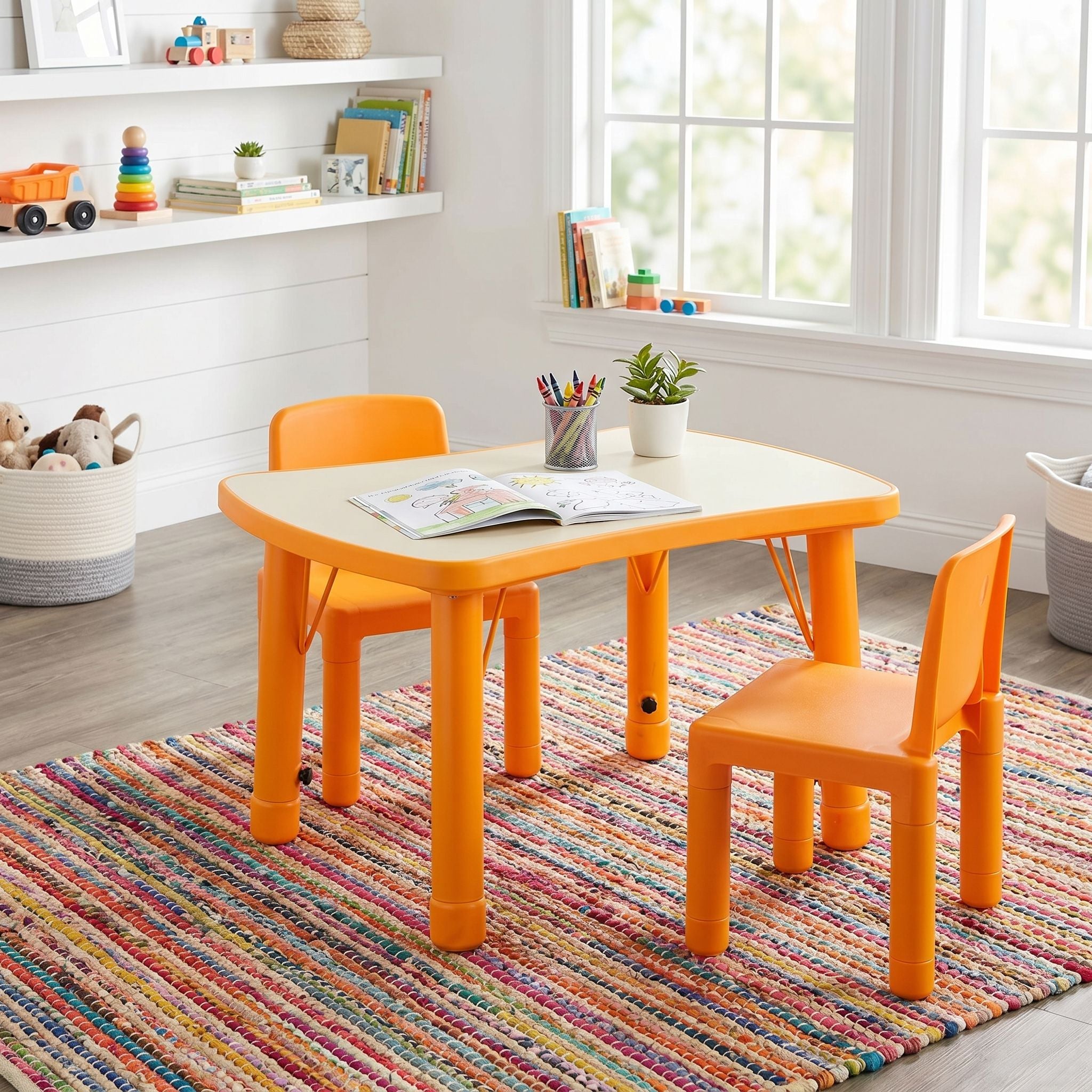Cozy4Kids Adjustable Soap Shaped Plastic Activity Kids DeskTable, Orange