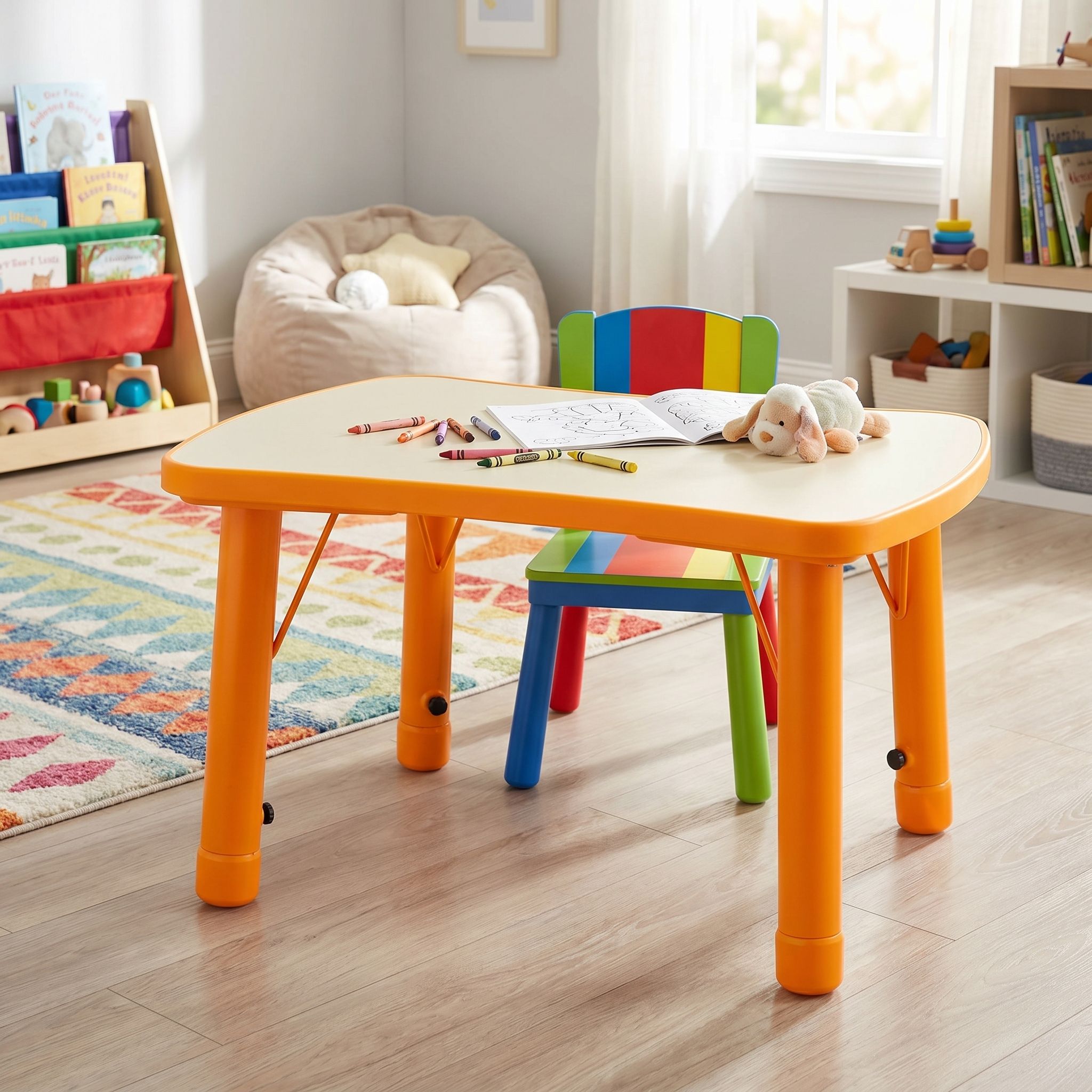 Cozy4Kids Adjustable Soap Shaped Plastic Activity Kids DeskTable, Orange