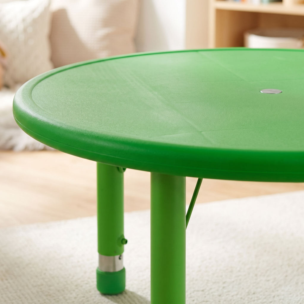 Cozy4Kids Adjustable Round Plastic Activity Table, Screaming Green