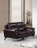 Cortesi Home Contemporary Madison Genuine Leather Loveseat, Deep Merlot 60"