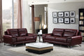 Cortesi Home Phoenix Genuine Leather Sofa & Loveseat Set, Deep Merlot