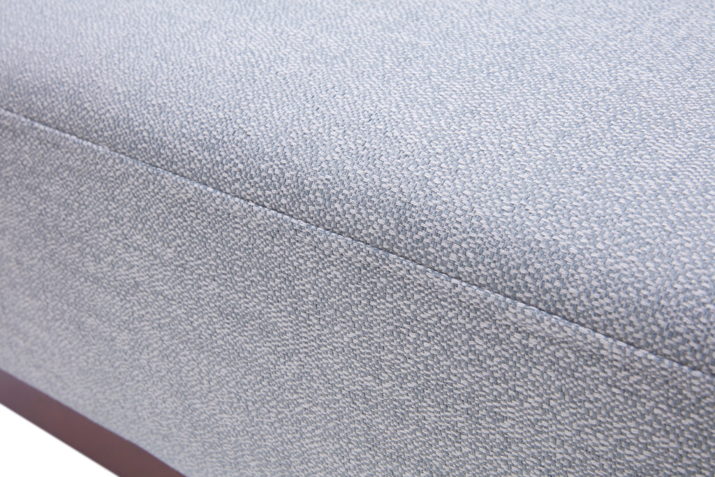 Cortesi Home Roma Sofa in Soft Grey Fabric with Wood Legs, 80"