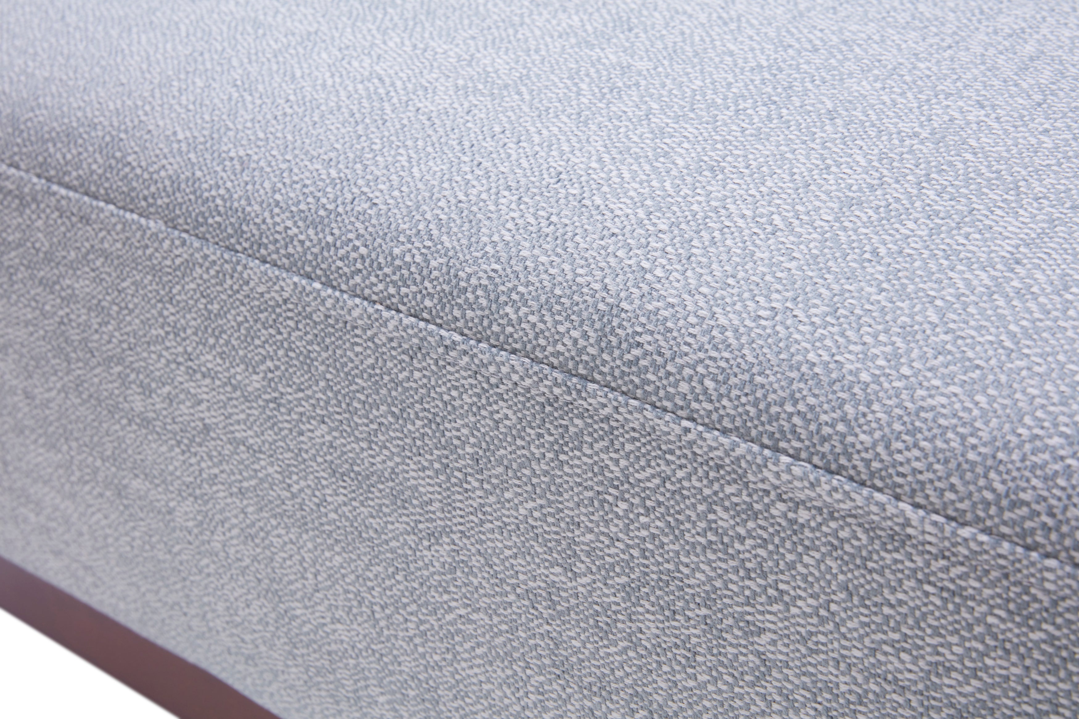 Cortesi Home Roma Sofa in Soft Grey Fabric with Wood Legs, 80"