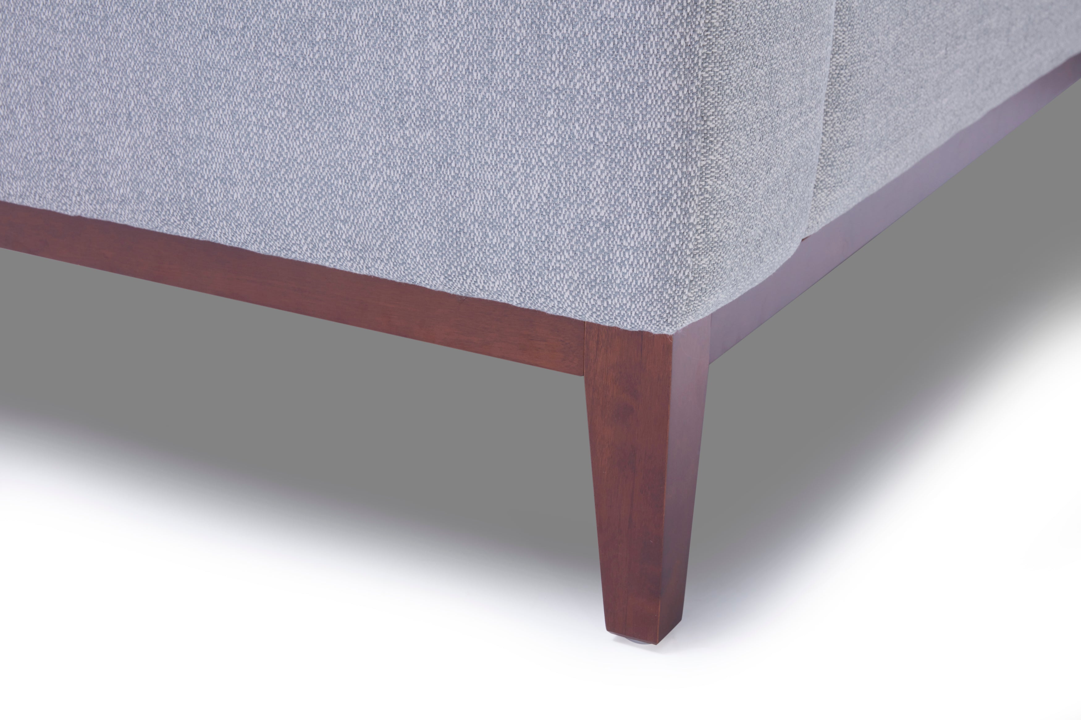 Cortesi Home Roma Sofa in Soft Grey Fabric with Wood Legs, 80"