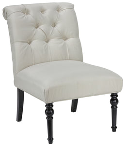 Cortesi Home Easton Armless Accent Chair in Beige Fabric