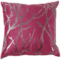 Cortesi Home Orchid Birch Decorative Square Accent Pillow with Metallic Silver