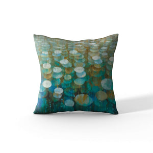 Cortesi Home 'Rain Drops' by Danhui Nai, Decorative Soft Velvet Square 18"x18" Accent Throw Pillow with Insert