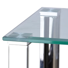 Cortesi Home Melissa Double Shelf Glass Console Table, 43"