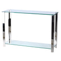 Cortesi Home Melissa Double Shelf Glass Console Table, 43"