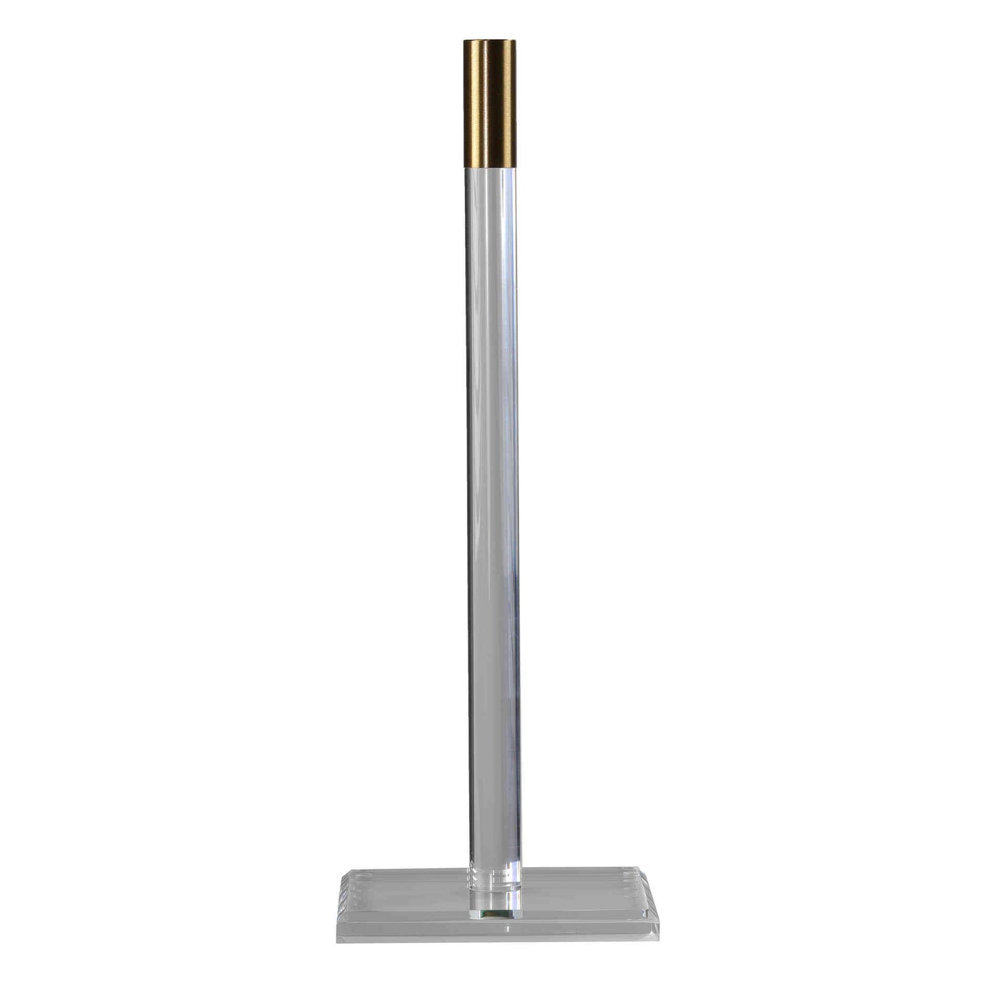 Cortesi Home Beryl Clear Acrylic Paper Towel Stand with Brass Accent
