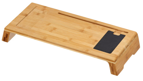 Cortesi Home Mia Natural Bamboo Monitor Stand With Mouse Pad,