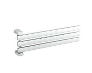 Enzo Contemporary Stainless Steel Adjustable 3 Swing Arm Towel Rack, Chrome
