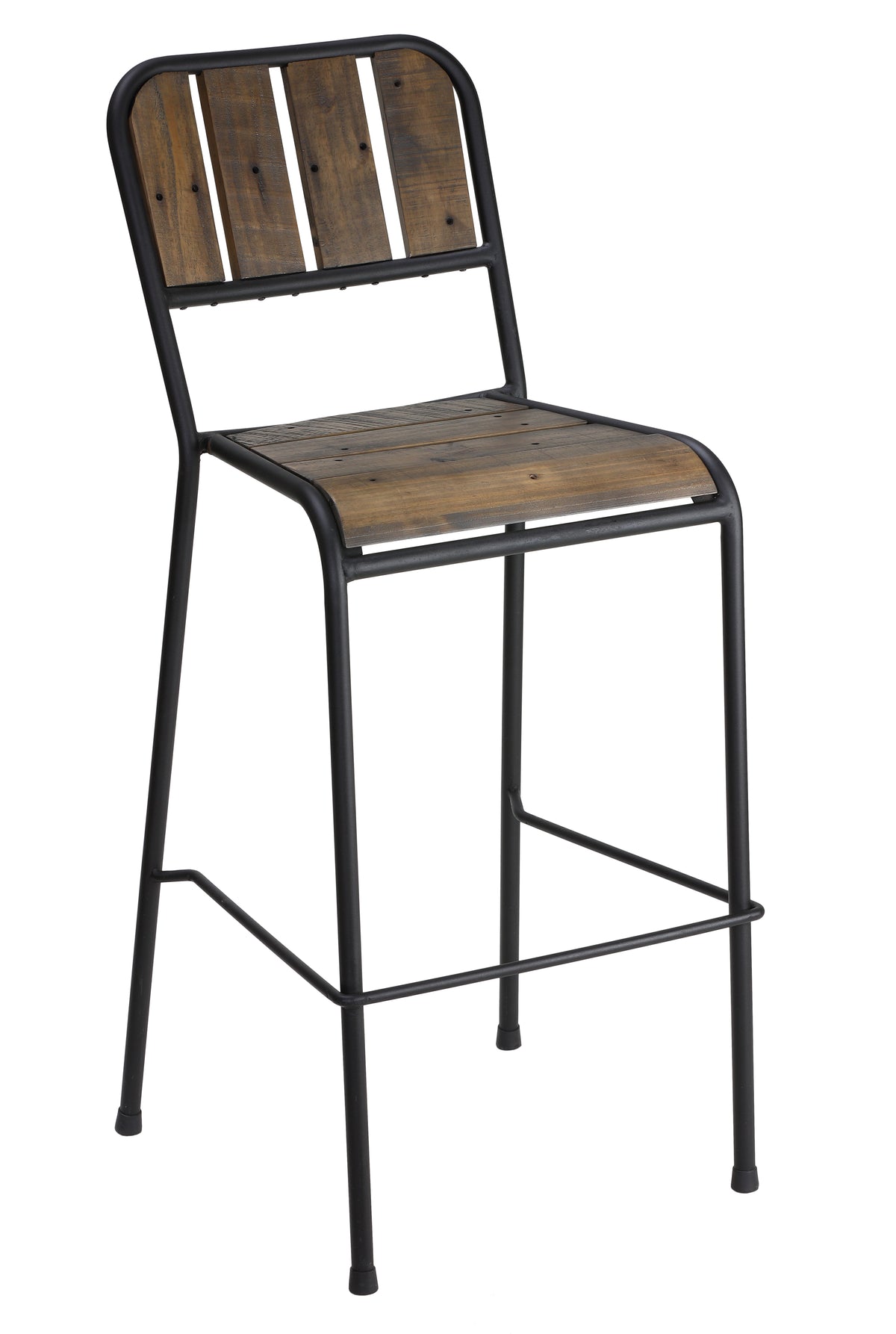 Cortesi Home Jayden 30" Industrial Style Bar Stool with Black Metal Frame