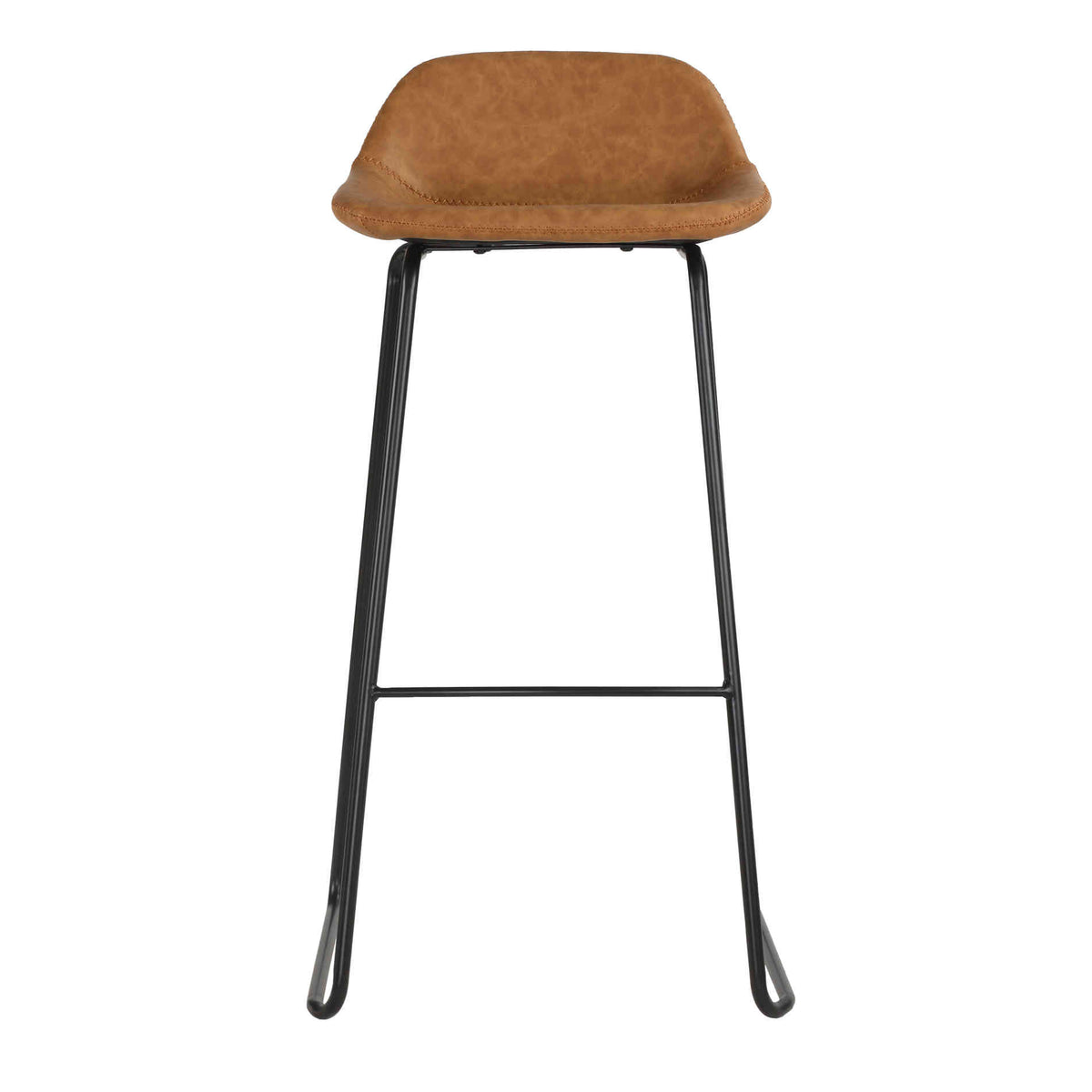 Cortesi Home Elise 30" Barstool in Saddle Brown Faux Leather (Set of 2)