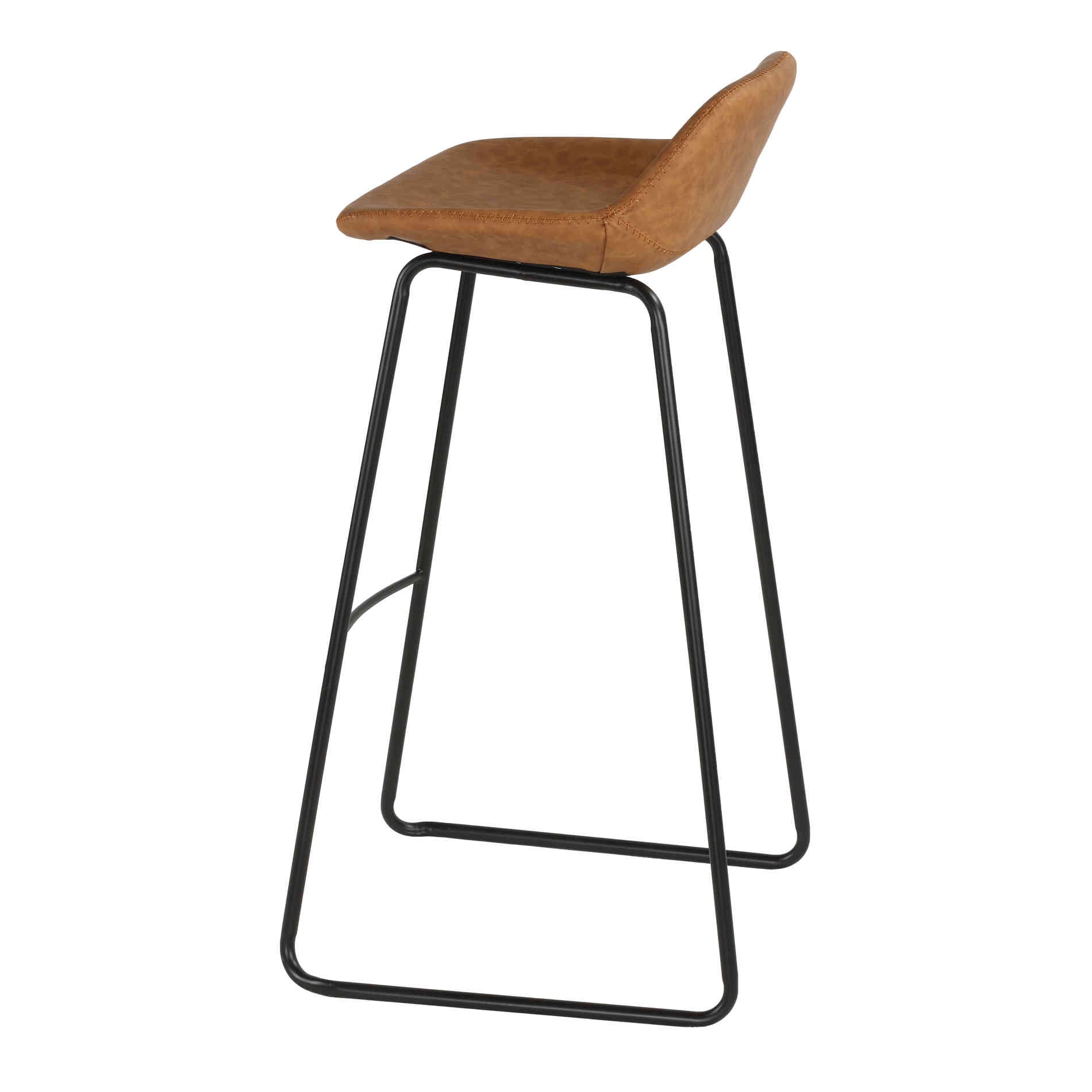 Cortesi Home Elise 30" Barstool in Saddle Brown Faux Leather (Set of 2)