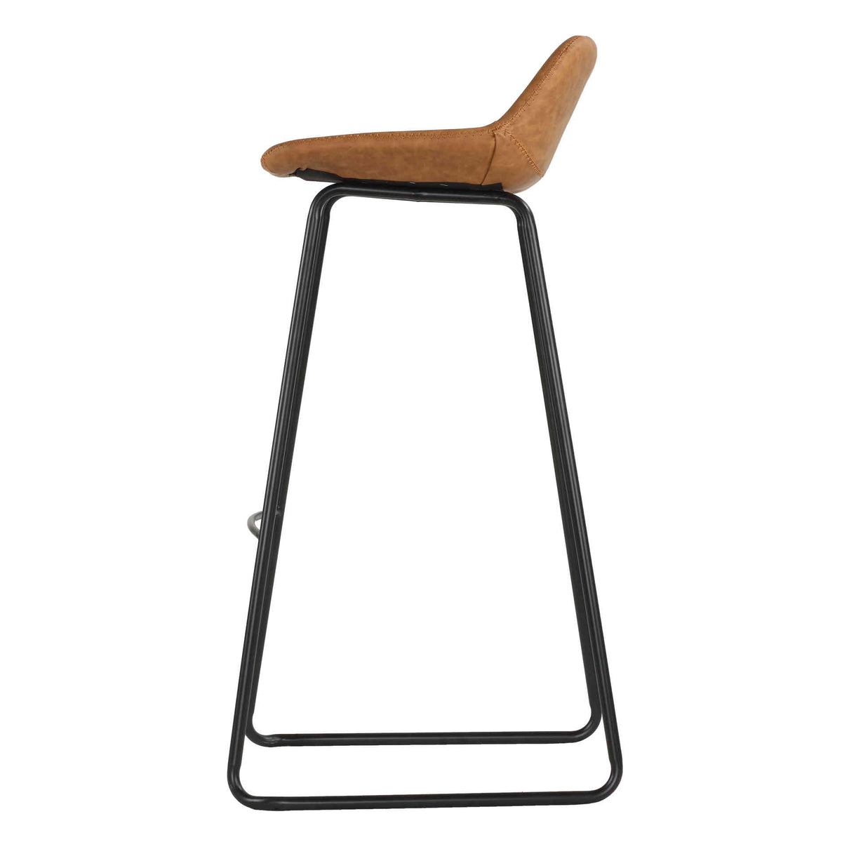 Cortesi Home Elise 30" Barstool in Saddle Brown Faux Leather (Set of 2)