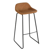 Cortesi Home Elise 30" Barstool in Saddle Brown Faux Leather (Set of 2)